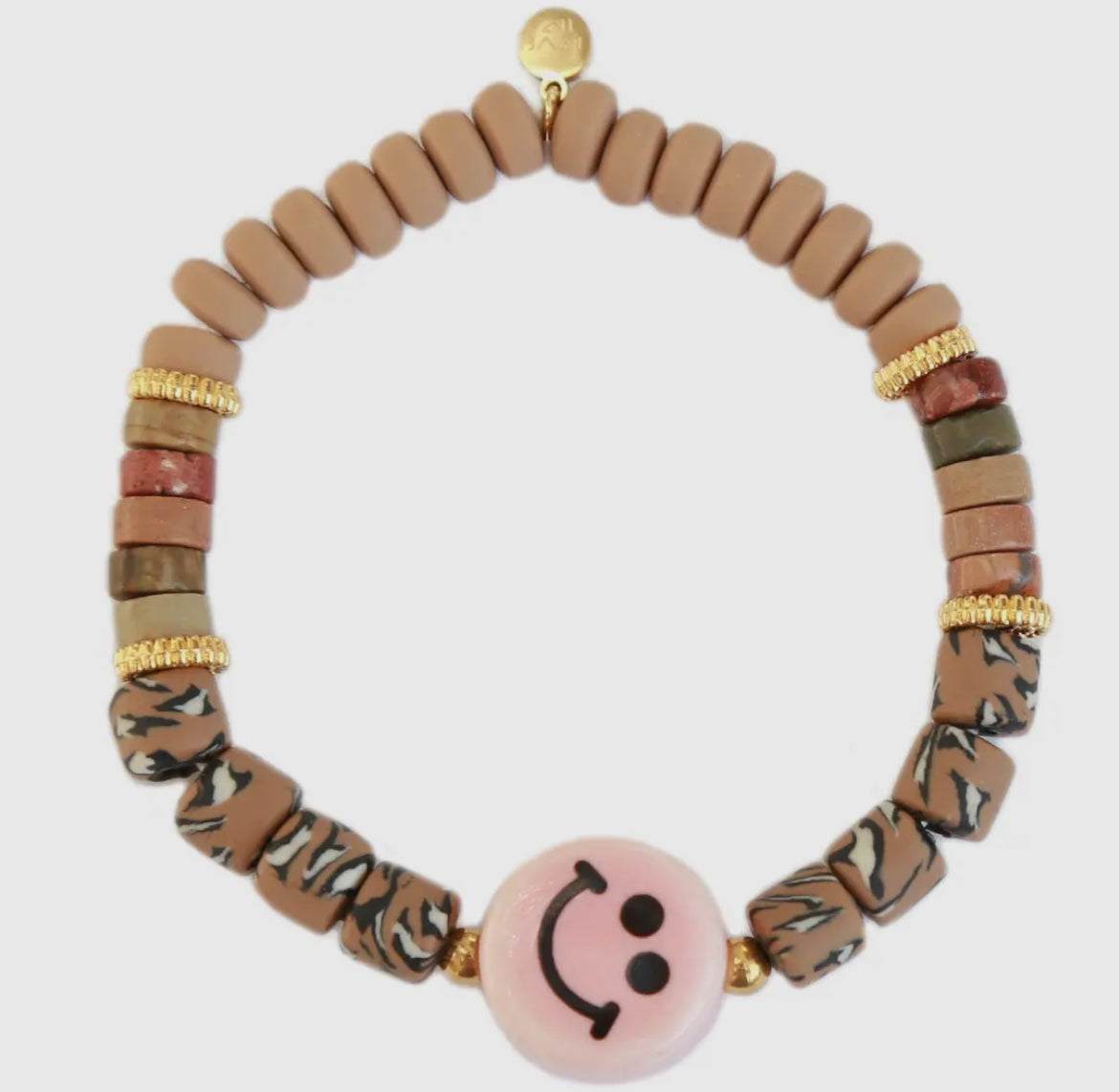 Armband Smiley braun