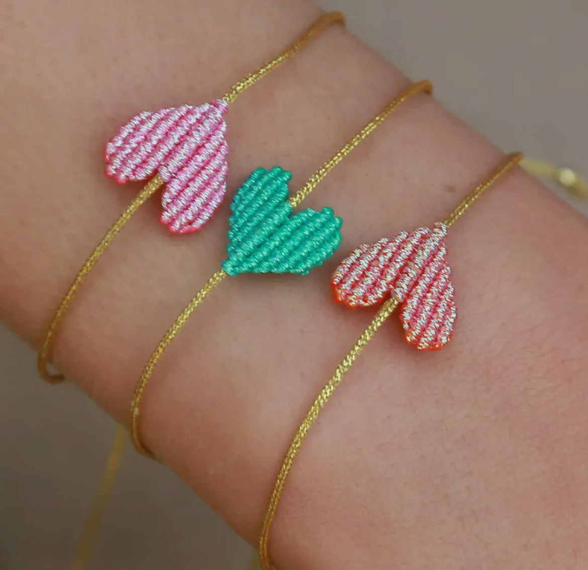 Armband Herz metallisch rosa