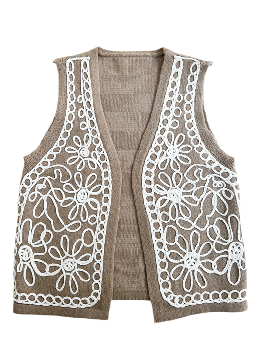 Offene Weste BOHO mit Stickerei