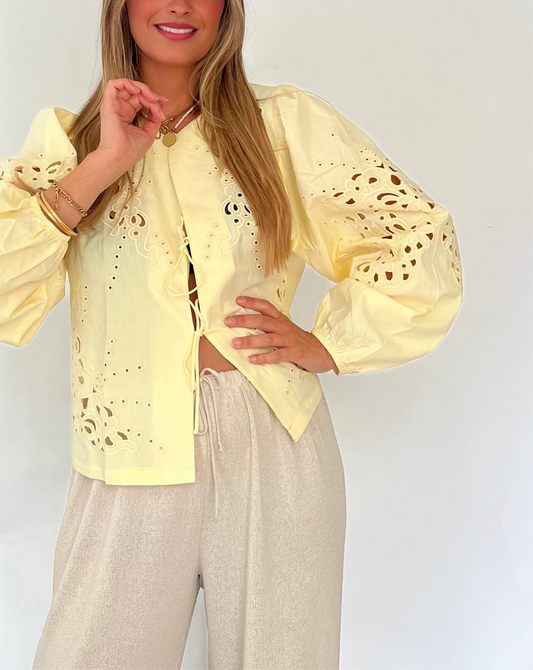 Bluse mit Lochmuster ÉLISE