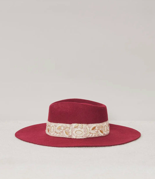 Leone Balkan Flowers Burgunda Filzhut