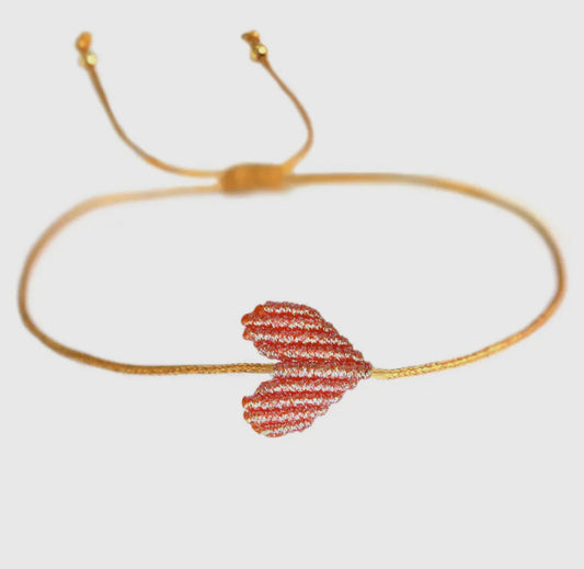 Armband Herz metallisch rosa